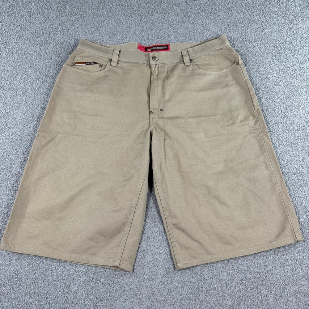 Y2K Enyce Shorts Men's 40 Tan Khaki Baggy Relaxed Fit Cotton Hip Hop Streetwear